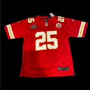 Kansas City Chiefs #25 Clyde Edwards-Helaire Super Bowl Youth jersey